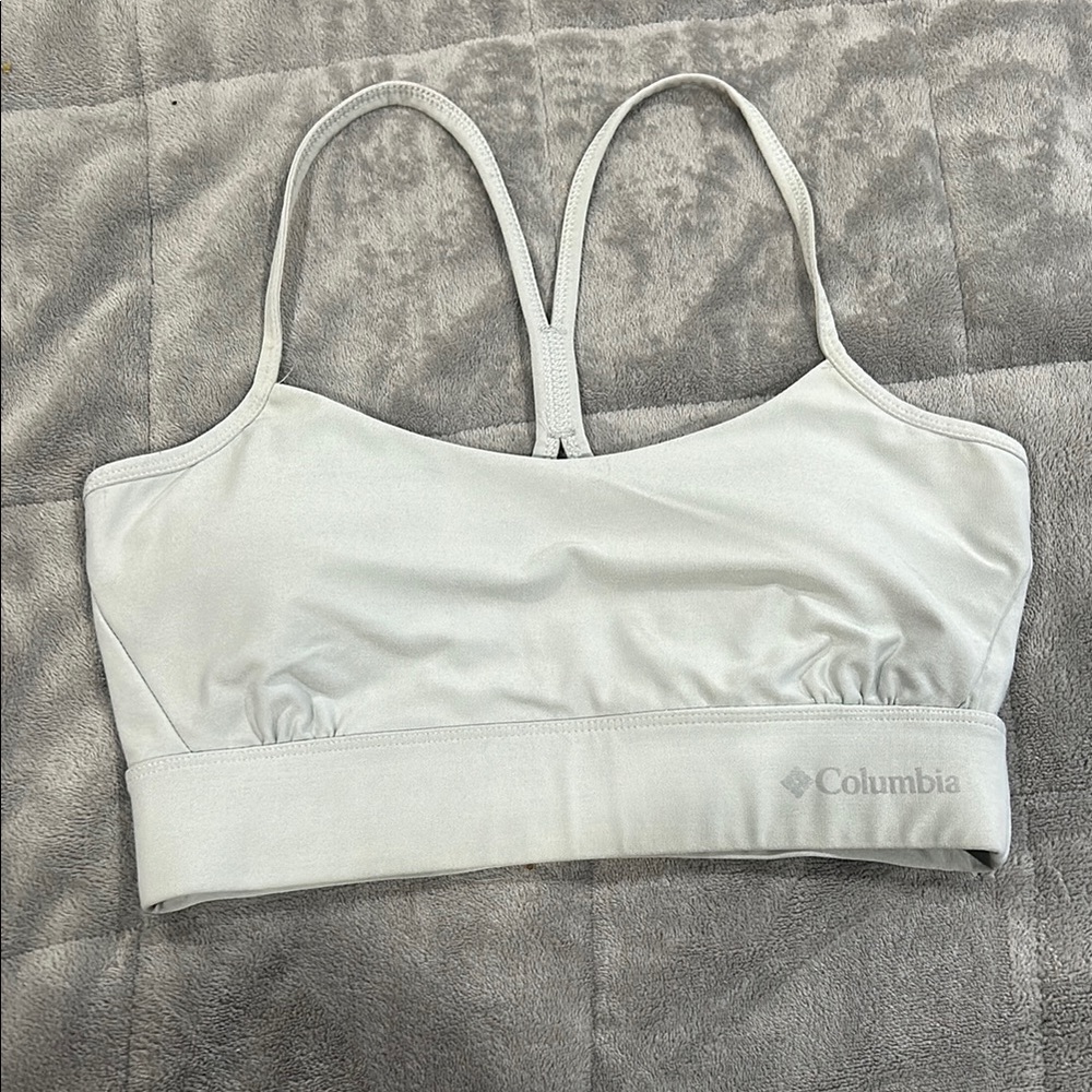 Columbia Grey Sports Bra with Cross-Back Design